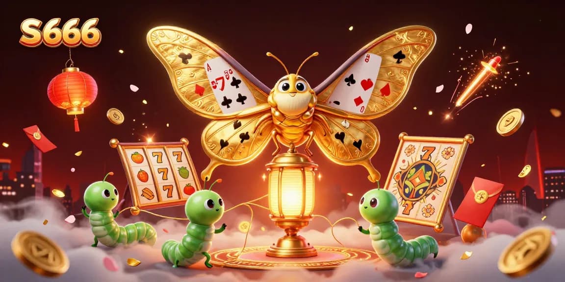 Engage with S 666 as a vibrant 3D casino illustration showcases dynamic elements and golden aesthetics.