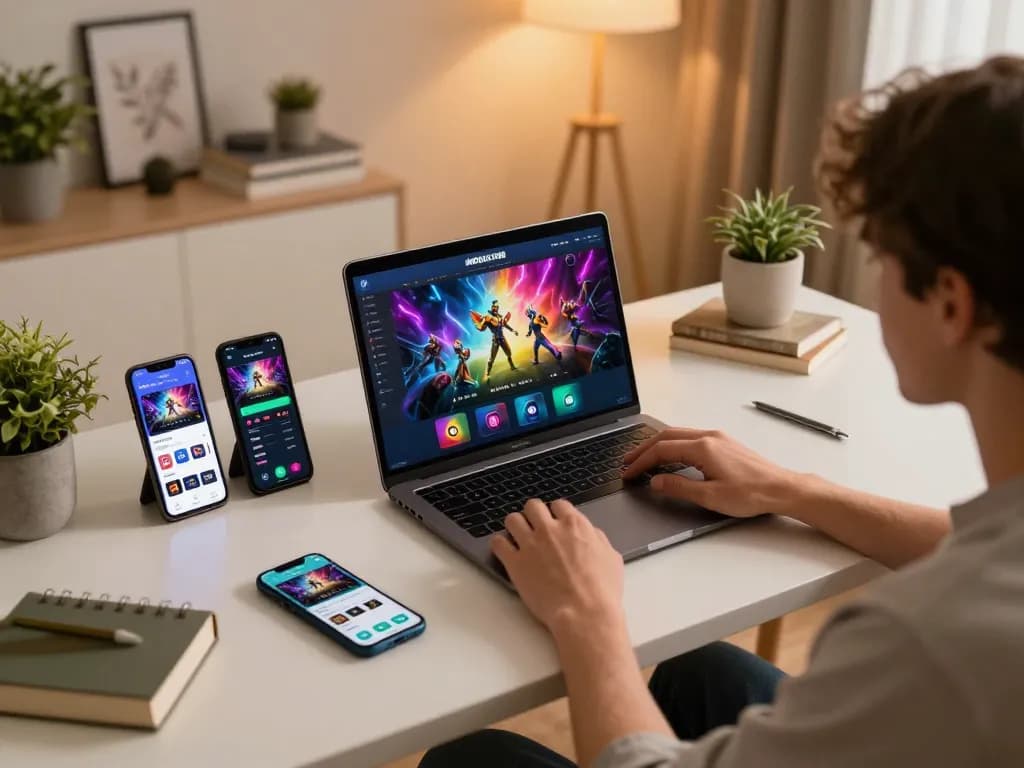 Engaging in online gaming with promo terbaru INDOSLOT88 2026 at a stylish home setup