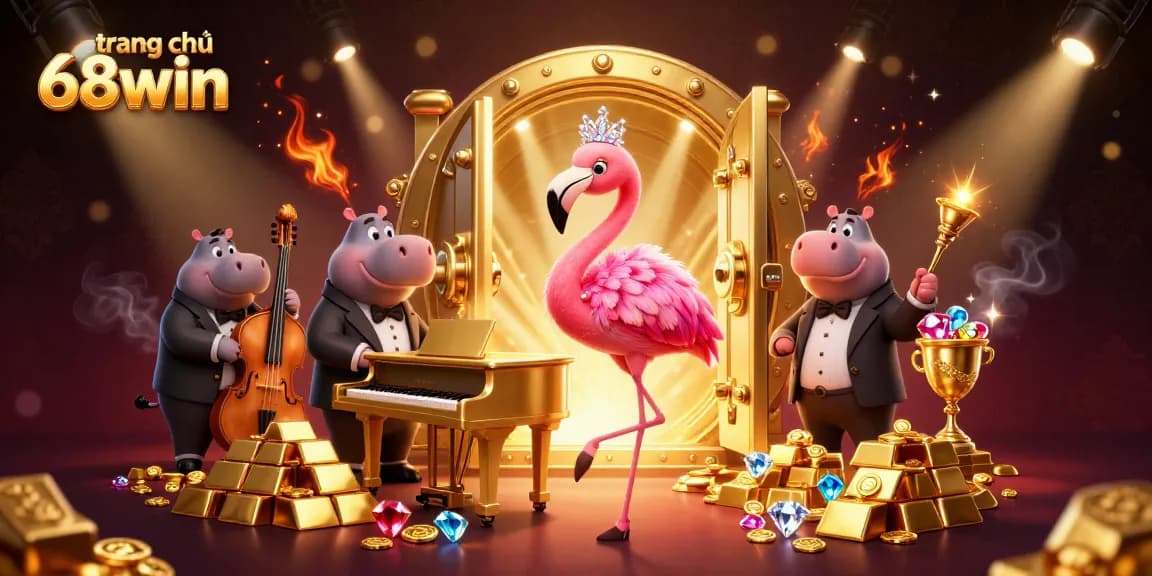 Experience the excitement at trang chủ 68win with a vibrant casino scene featuring dynamic characters.