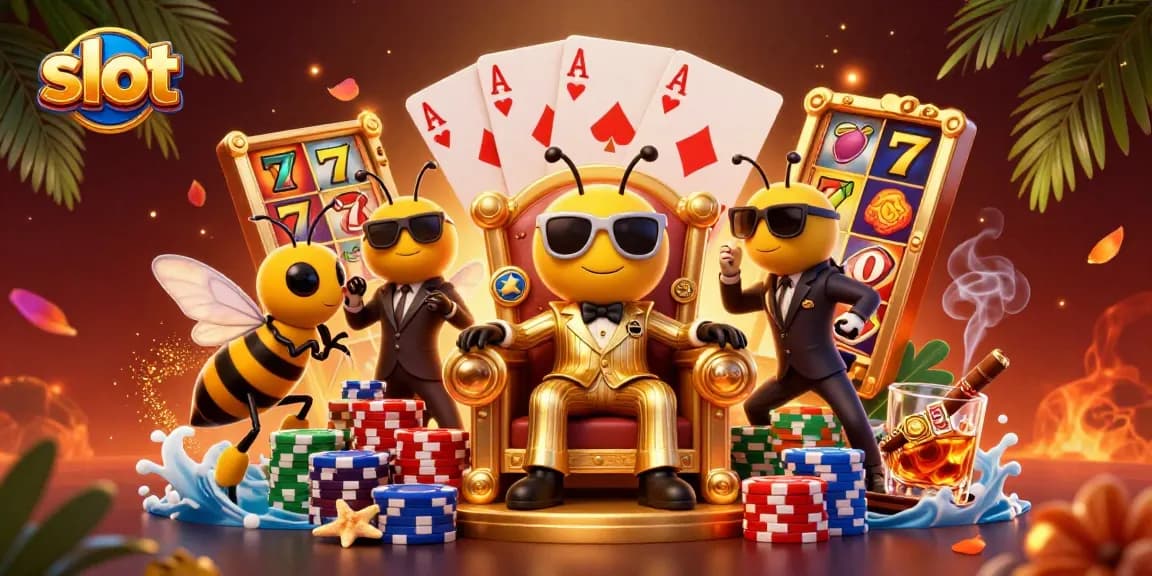 Engage with slot excitement in a vibrant 3D illustration of a mob boss surrounded by chips.