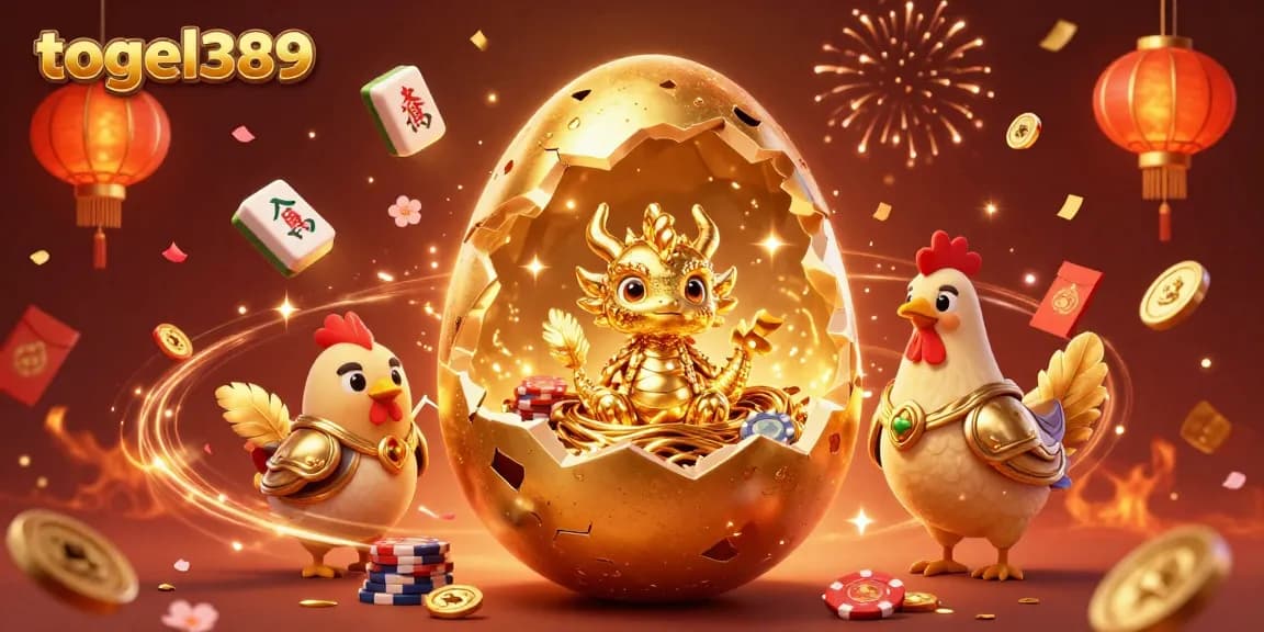 Experience thrilling jackpots at togel389 featuring a golden dragon and vibrant casino elements.