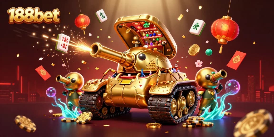 Engage with 188bet's vibrant casino experience through a dynamic 3D casino illustration.