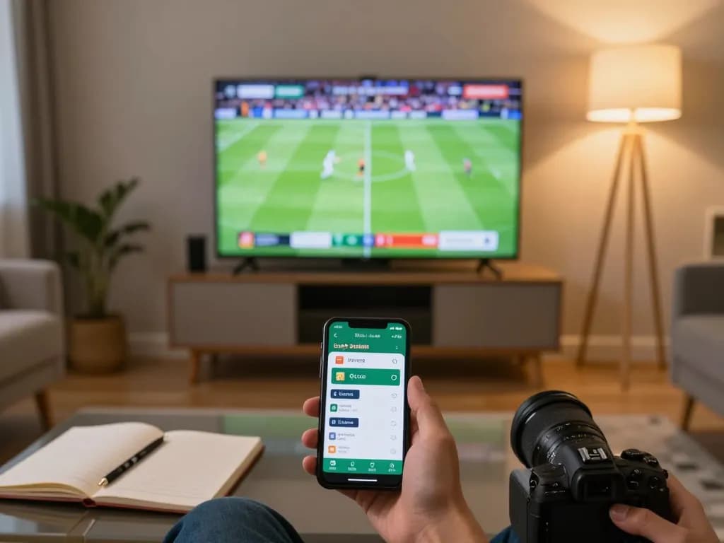 Engaging in live sports betting through a mobile app with 68win during a match.