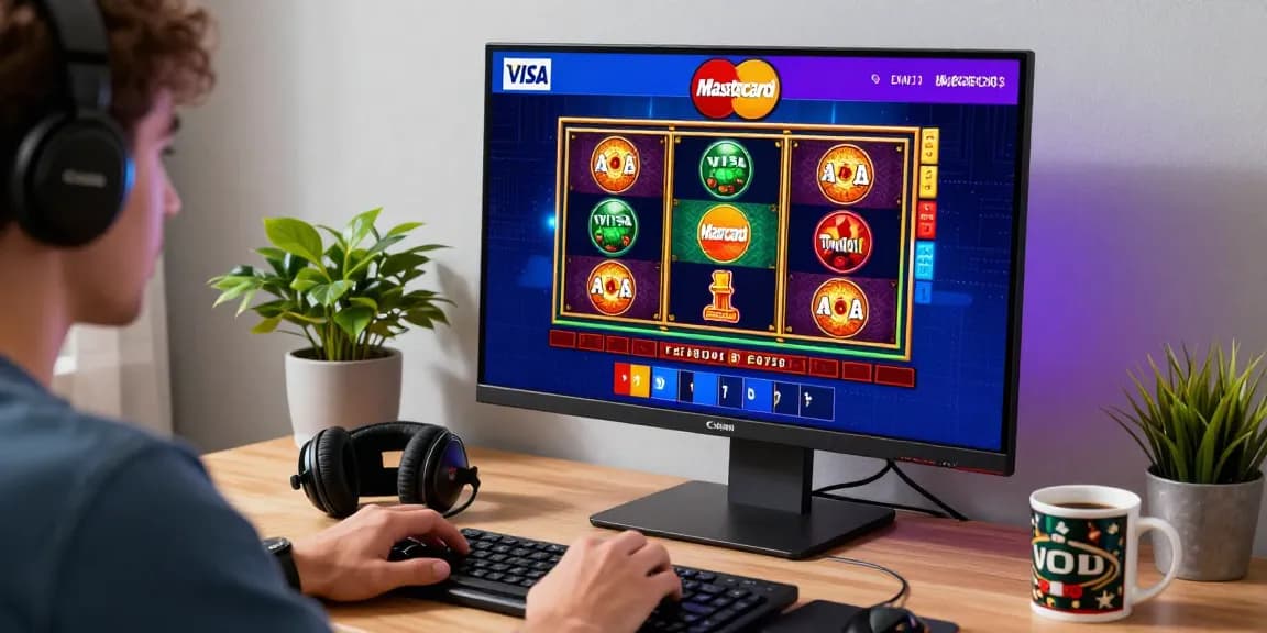 Online gaming experience at scoarch.org.uk featuring credit card casino gameplay with Visa and Mastercard.