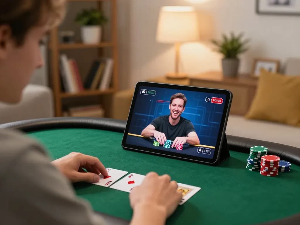 Player enjoying online poker and strategy gameplay at home with tt88 platform