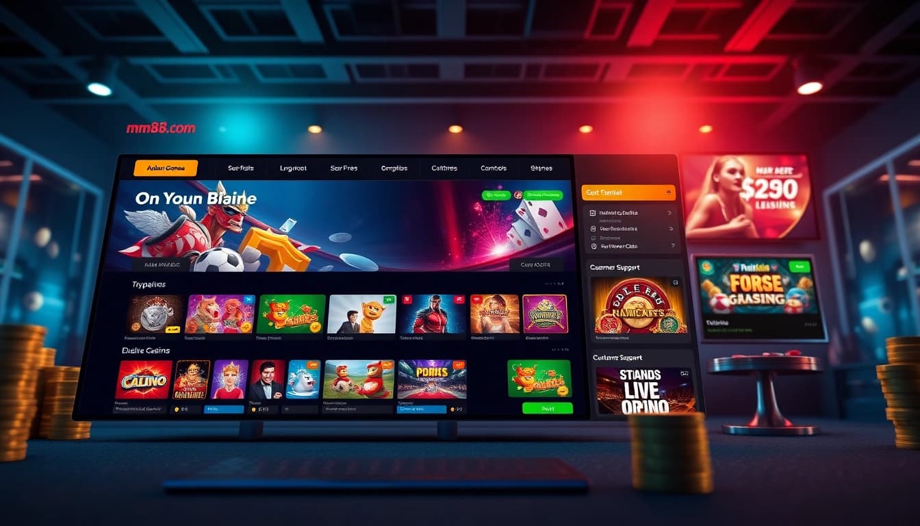 Dynamic online gambling interface of mm88 com showcasing various betting options and a user-friendly homepage.