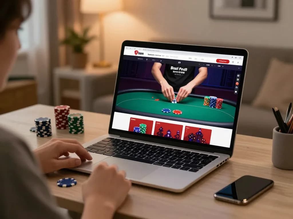 aa88i players enjoy online poker in a cozy home setup enhancing their gaming strategy.