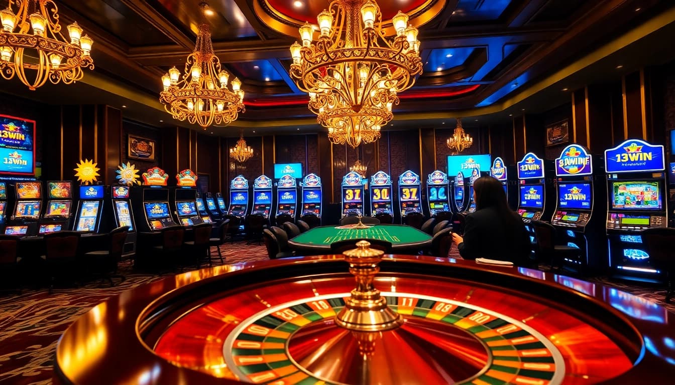 Experience the thrill of 13win nhà cái in a luxurious casino environment with roulette and poker.