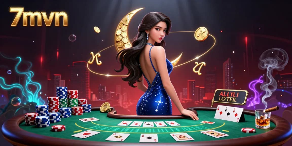 Experience real-time sports betting excitement with 7mvn on stunning poker tables and vibrant casino elements.