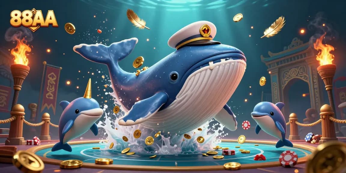 Engage in thrilling bets with 88AA as colorful creatures celebrate in a vibrant underwater casino.