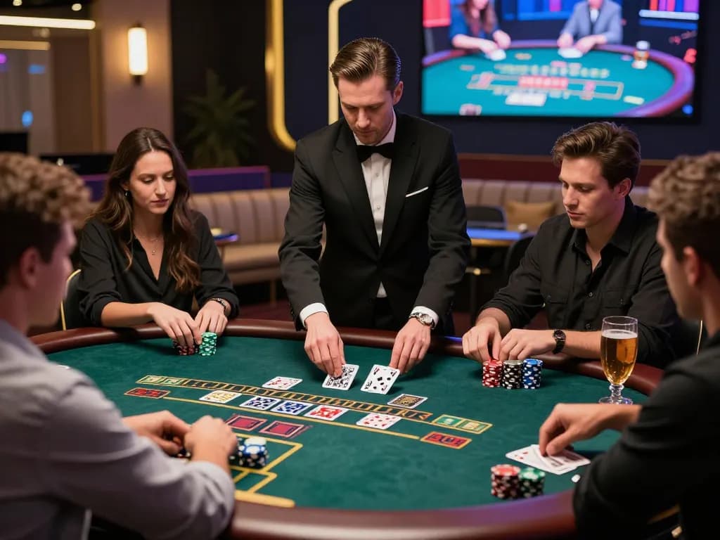 n188 players engaged in a live blackjack game, showcasing high-stakes interaction and strategy.
