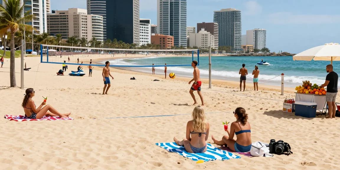 Aktivitas pantai yang ceria di https://miami4d.com/ dengan teman-teman menikmati hari yang menyenangkan di tepi laut.