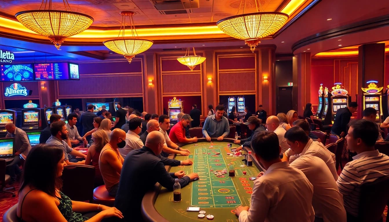 betflik ผู้เล่นคาสิโนมีความสุขในบรรยากาศคาสิโนที่เต็มไปด้วยแสงไฟสีทอง