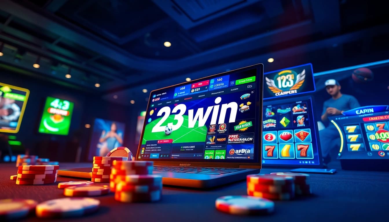 Exciting digital gaming scene highlighting the 23win online betting experience, featuring vibrant graphics and a modern interface.