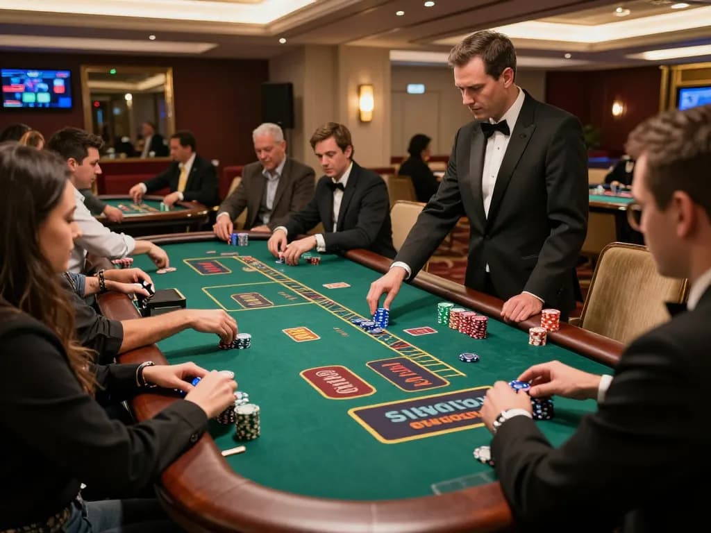 Players enjoy a thrilling baccarat game at Rikvip online casino, capturing excitement and strategy.