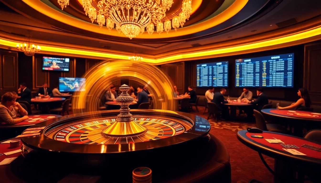 Experience the thrill of gambling at https://33win5.it.com/ with vibrant poker tables and roulette wheels.