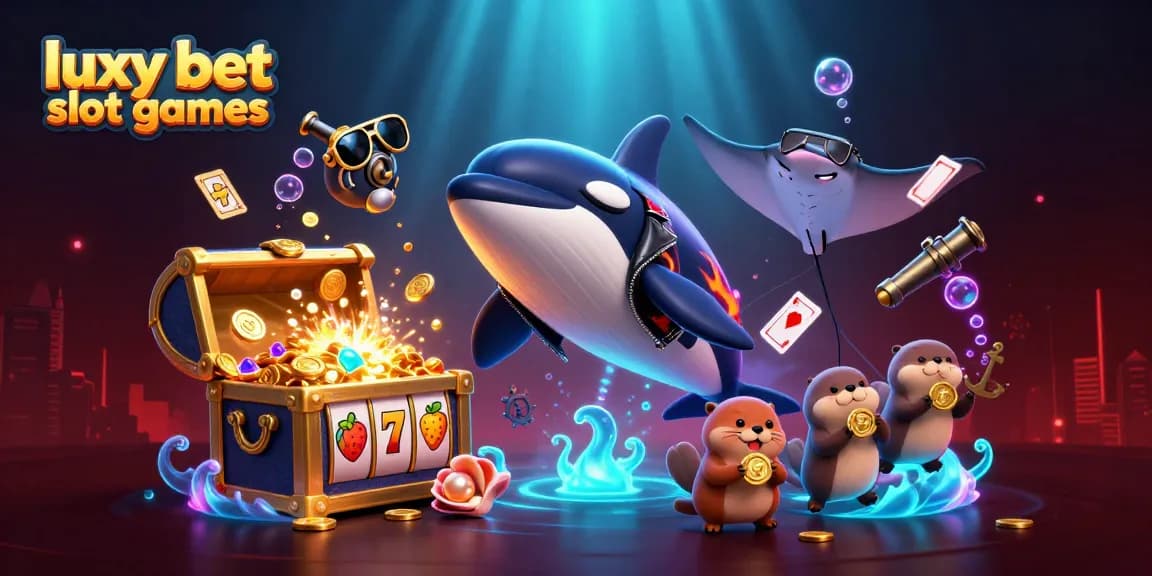 Engage with luxy bet slot games amid vibrant sea characters enjoying treasure.