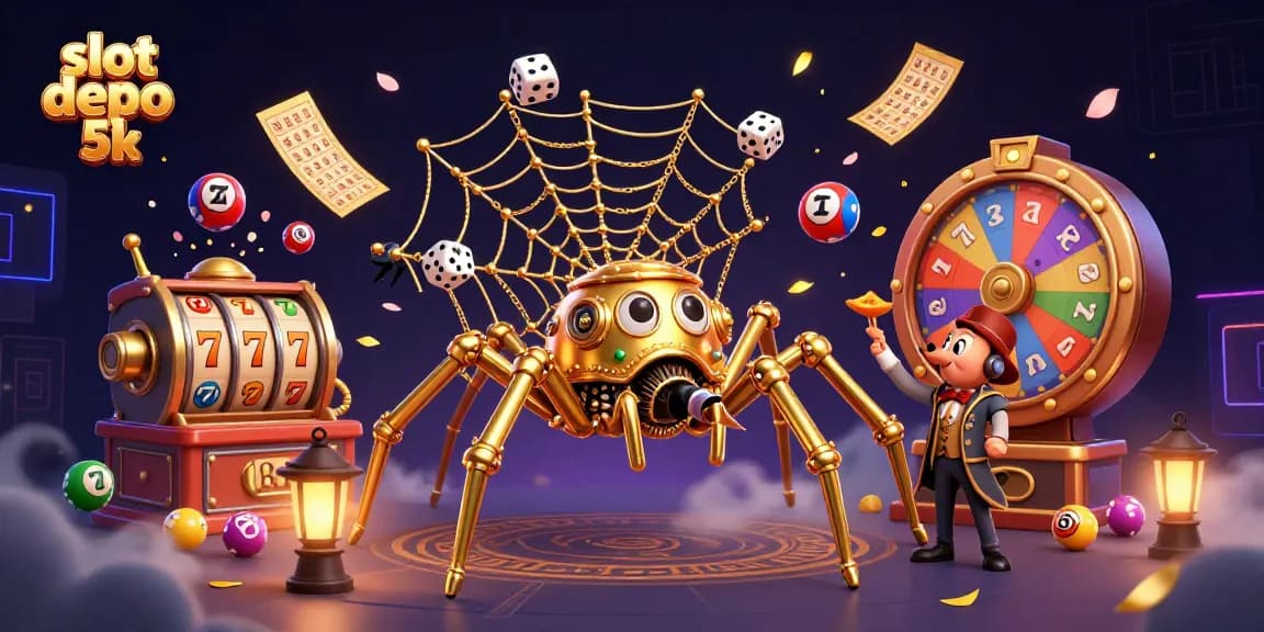 Engage in thrilling gameplay with slot depo 5k, showcasing steampunk characters and vibrant casino elements.