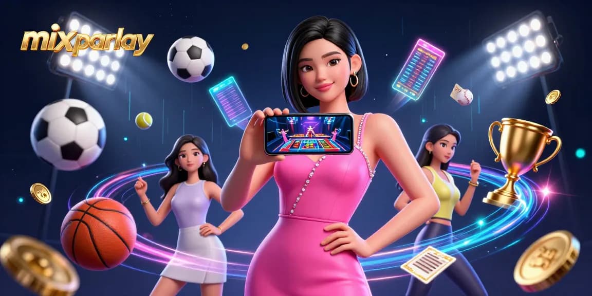 Engage in mix parlay betting with a confident woman showcasing a live dealer game.