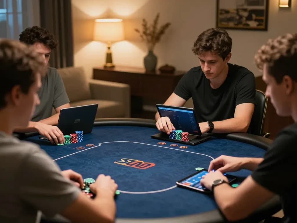 Engaged players using SC88 Com for online poker, showcasing strategic gameplay and interactive atmosphere.
