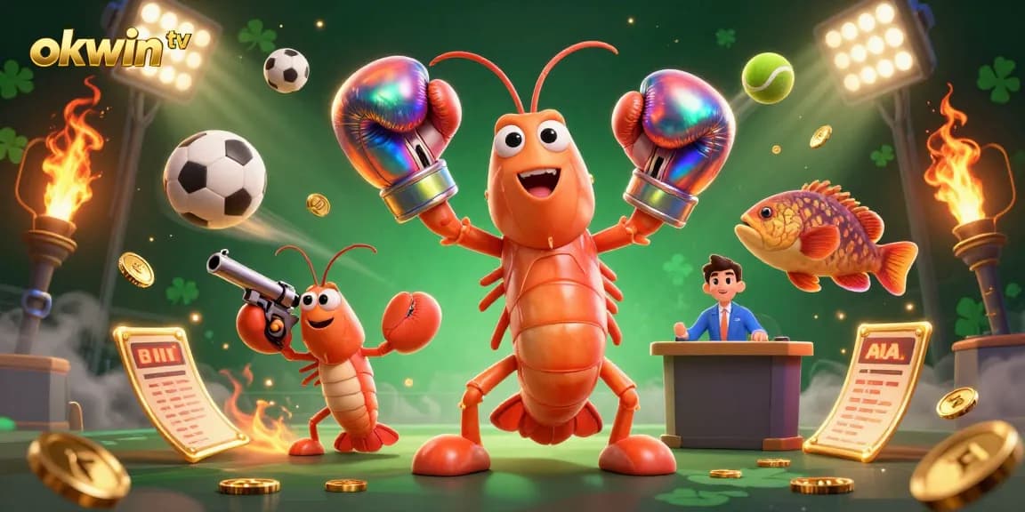 Engage with okwin tv's live sports action surrounded by dynamic game elements and vibrant visuals.
