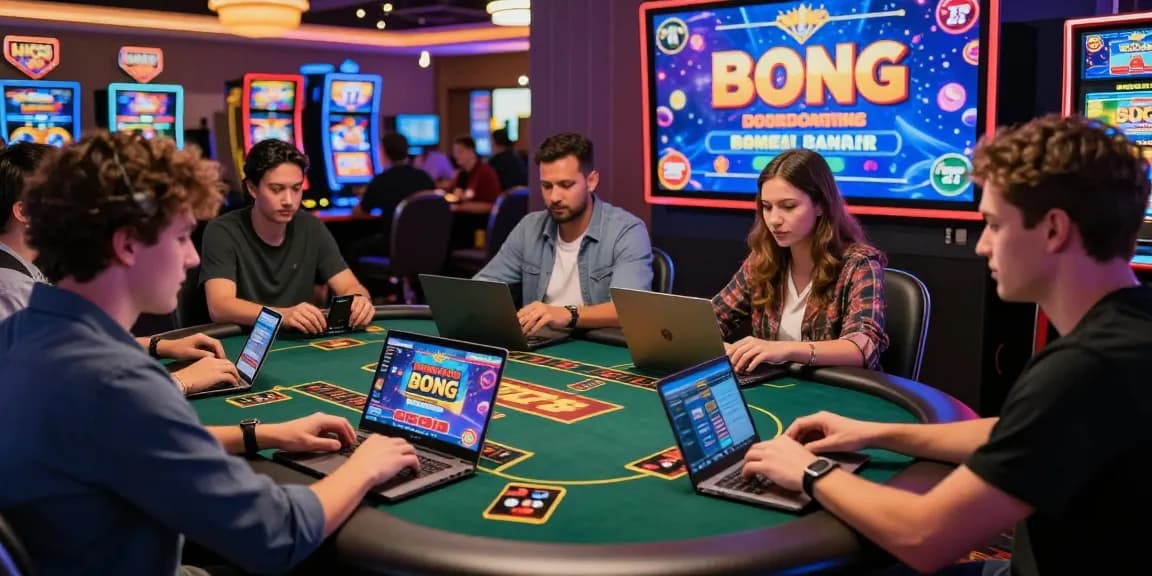 Players engaging in exciting games at credit card casinos, showcasing a lively gambling atmosphere with visuals of various credit card options.