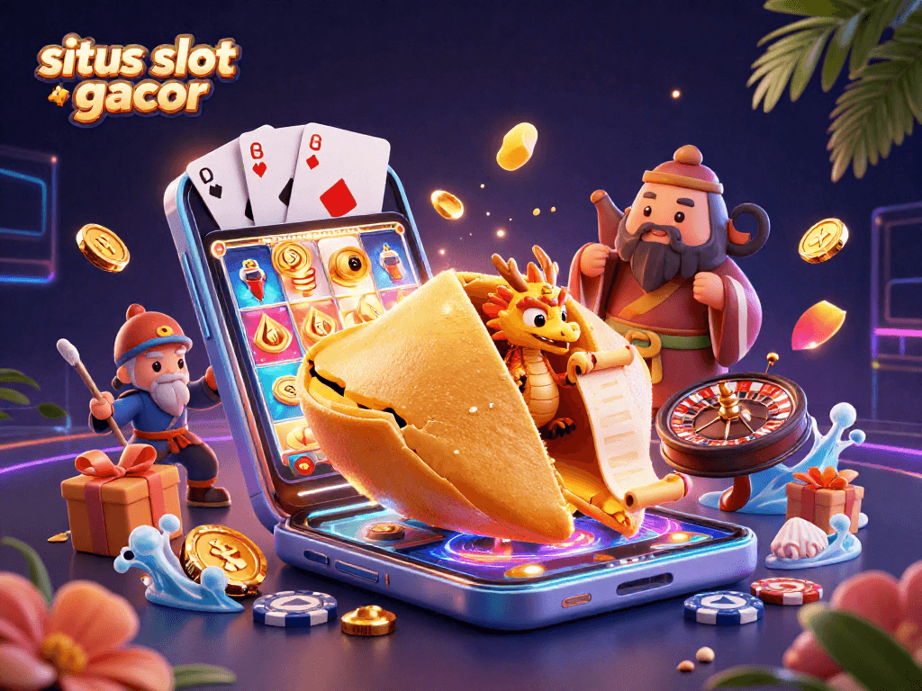 Experience the thrill of situs slot gacor with vibrant characters and dynamic game elements in a rich casino setting.
