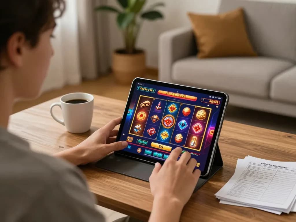 Engaging in thrilling 888VI online casino games at home with a stylish tablet interface