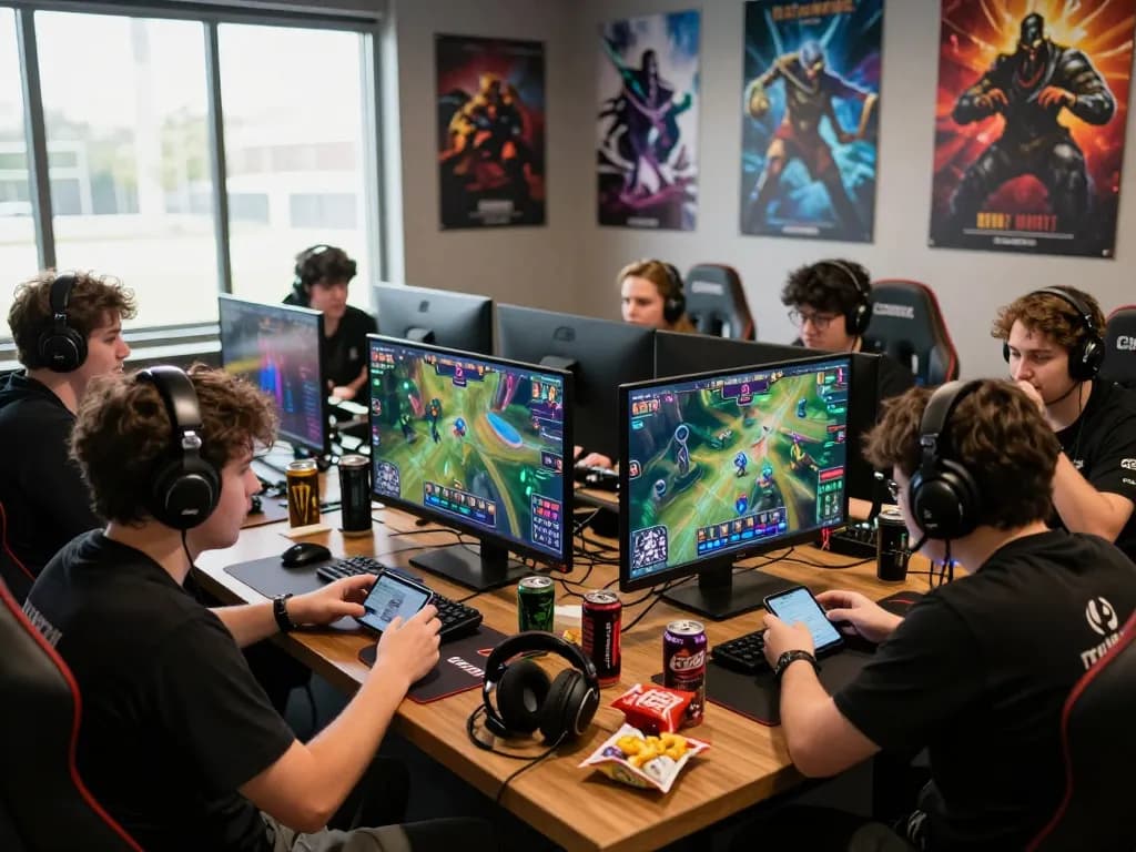 Dota 2 betting scene with enthusiastic gamers placing bets and enjoying matches.
