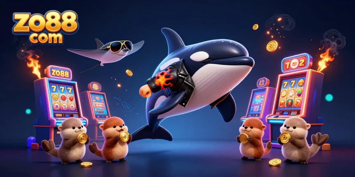 Enter the exciting world of zo88 com with vibrant slot machines and playful sea creatures.
