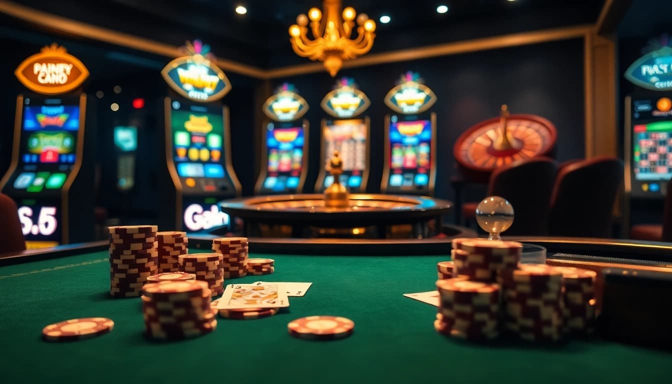 Play exciting games at S8 nhà cái with a luxurious casino atmosphere and vibrant slot machines.