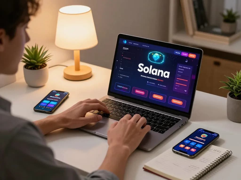 Engaging in online casino gaming to play with Solana in a cozy home setup.