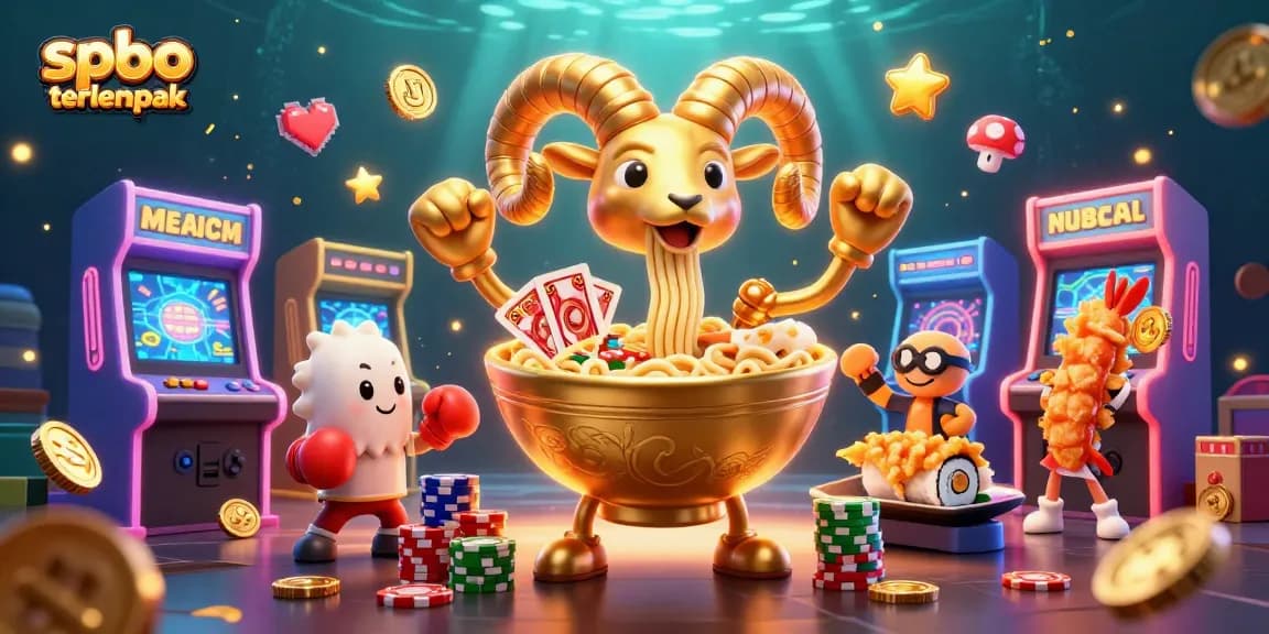 Engage in spbo terlengkap action with a vibrant, competitive casino scene featuring unique 3D characters.
