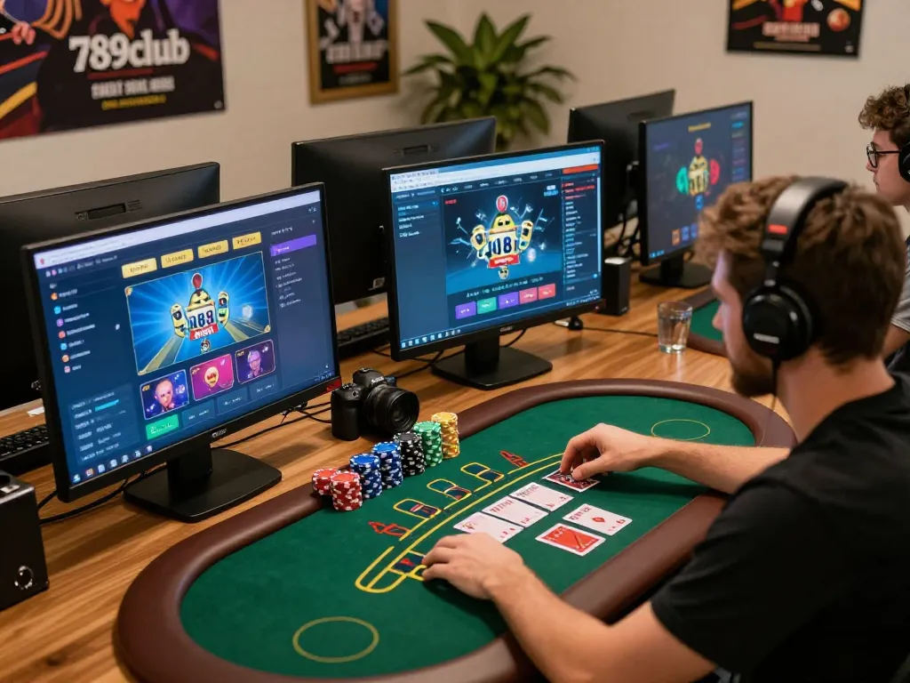 Player enjoying a live dealer game on 789club with hands holding cards and chips.