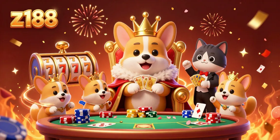 Experience winning excitement at z188 with golden card decks and poker action amid vibrant celebrations.