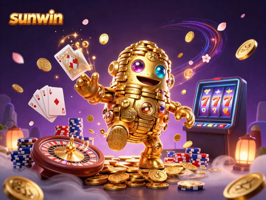 Experience thrilling gameplay at sunwin with dynamic golden golem and casino elements.
