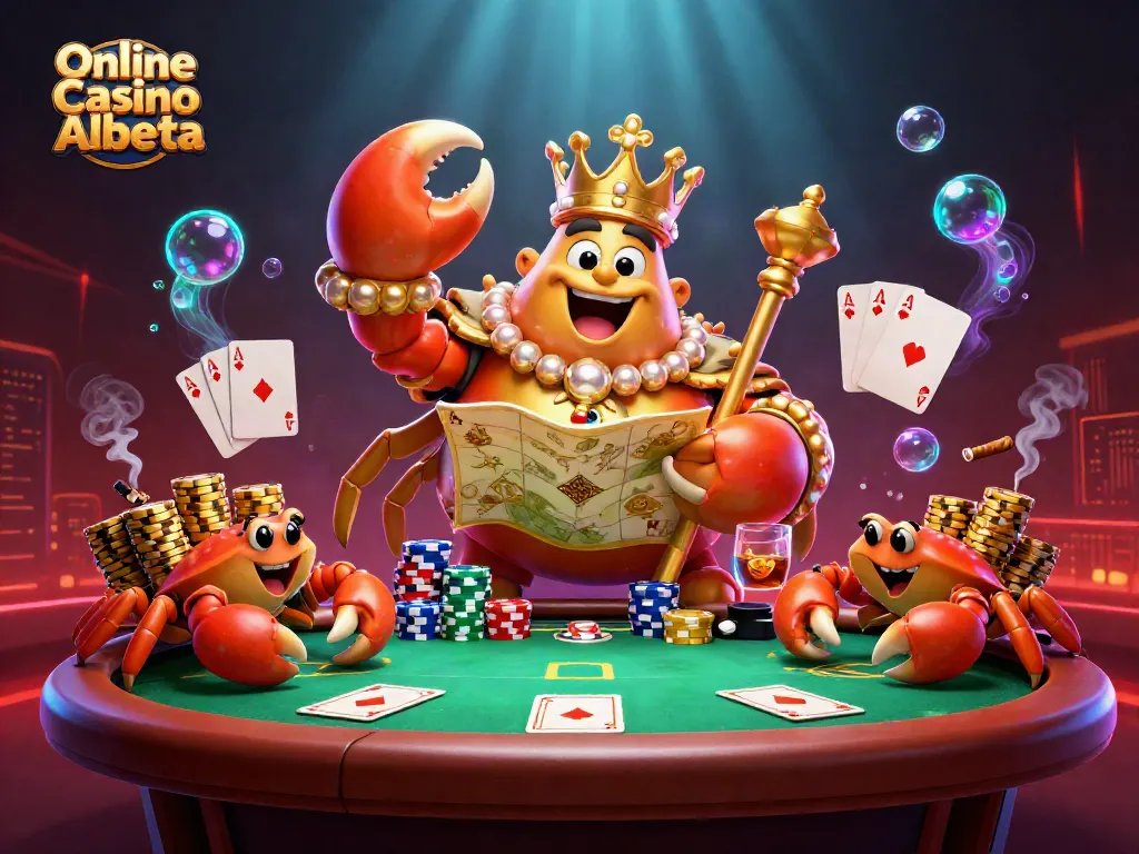 Experience the thrill of Online Casino Alberta with an exciting 3D scene of gaming royalty where strategy meets fun.