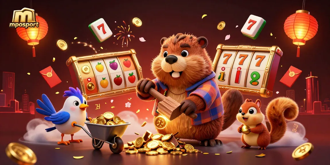 Ikuti permainan yang menguntungkan dengan mesin slot menarik dari mposport, menampilkan karakter animasi dan elemen kasino yang cerah.