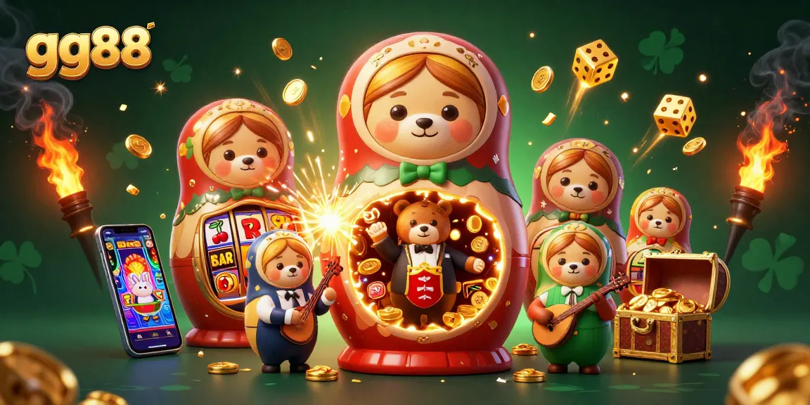 Experience winning with gg88 in this vibrant 3D illustration showcasing thrilling casino elements and characters.