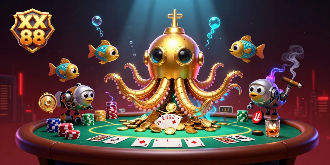 Engage with thrilling casino adventures at XX 88 featuring a vibrant underwater poker scene.