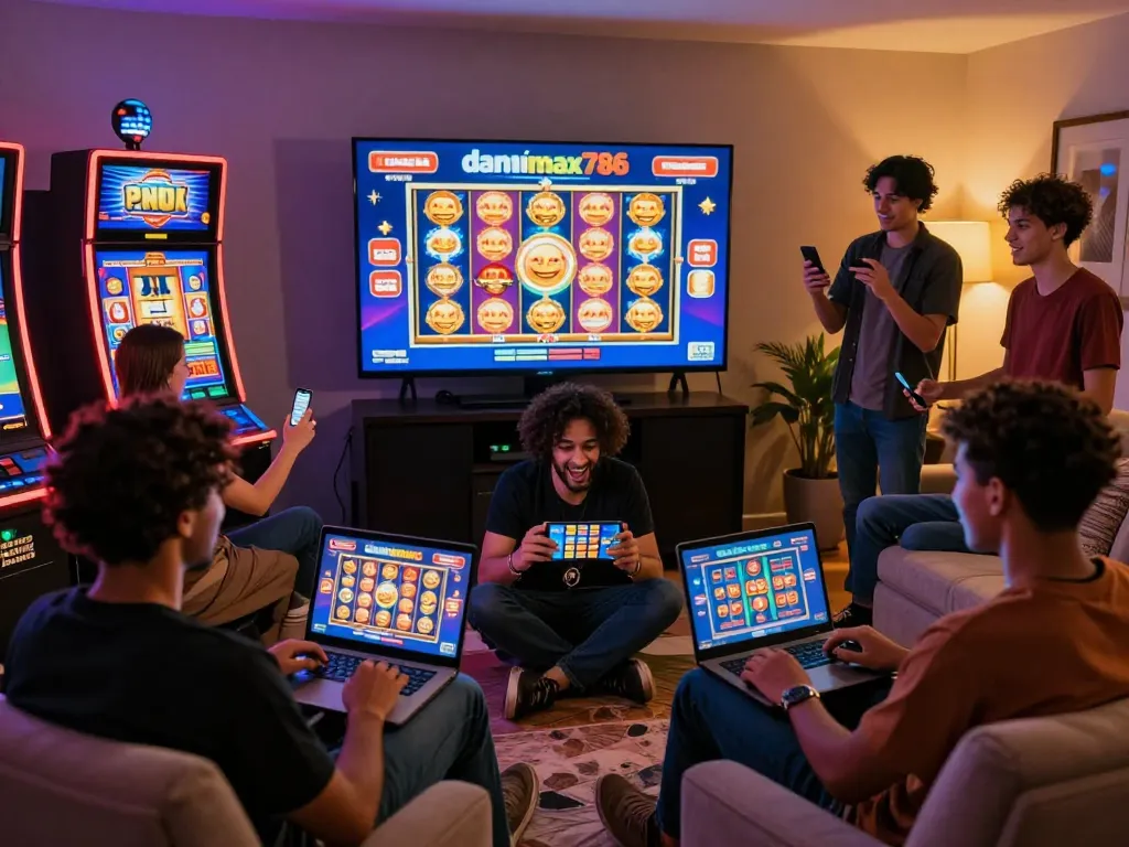 Pemain yang terlibat menikmati permainan slot online danamax786 di lingkungan rumah yang nyaman.