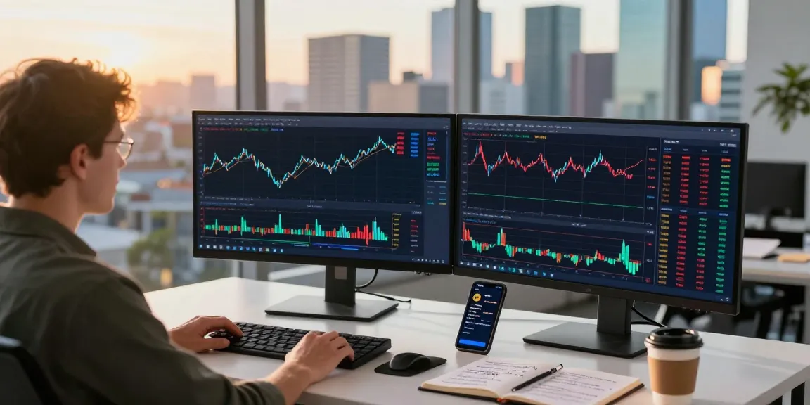 bitmex отзывы: трейдер анализирует графики на платформе BitMEX в современном офисе