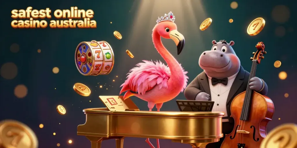 Experience the vibrant ambiance of the safest online casino Australia with entertaining characters and dynamic gaming elements.