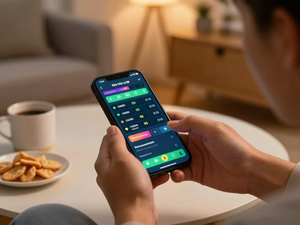 Kèo nhà cái 88 odds displayed on a smartphone during an engaging sports betting session at home.