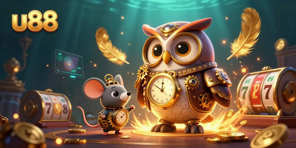 Experience energetic gameplay at u88 with steampunk characters amidst vibrant casino elements.