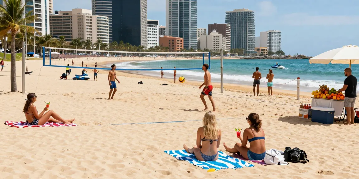 Aktivitas pantai yang ceria di https://miami4d.com/ dengan teman-teman menikmati hari yang menyenangkan di tepi laut.