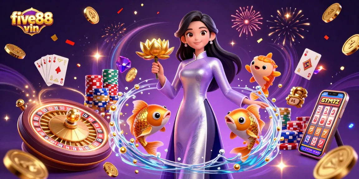 Experience thrilling wins with five88 vin at a vibrant online casino featuring colorful elements.