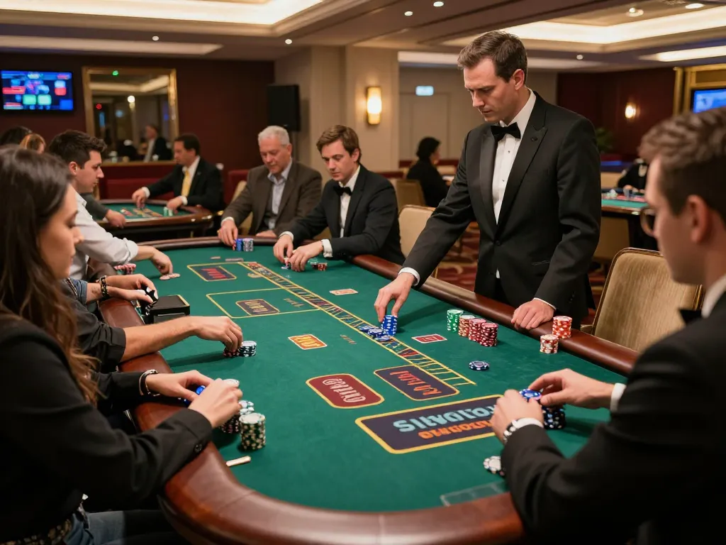 Players enjoy a thrilling baccarat game at Rikvip online casino, capturing excitement and strategy.