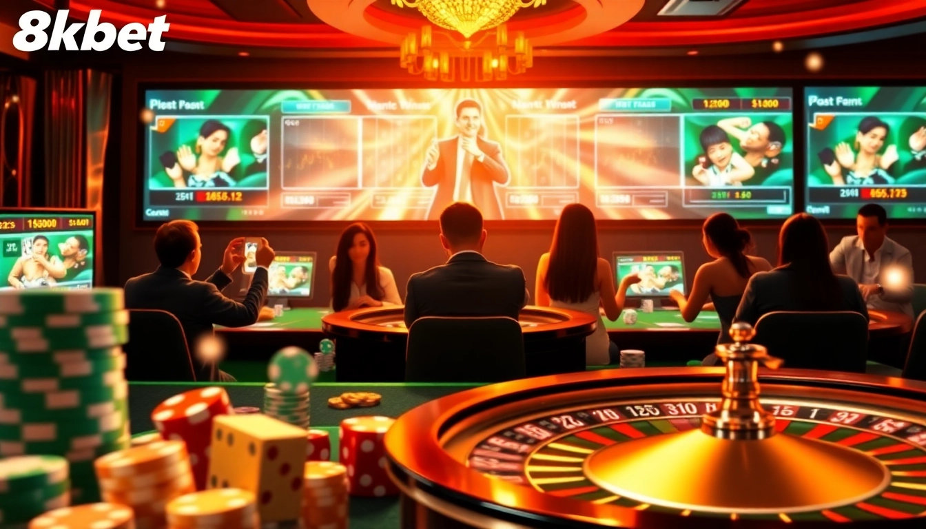 Exciting online gambling action at 8kbet, showcasing users placing bets and enjoying games.