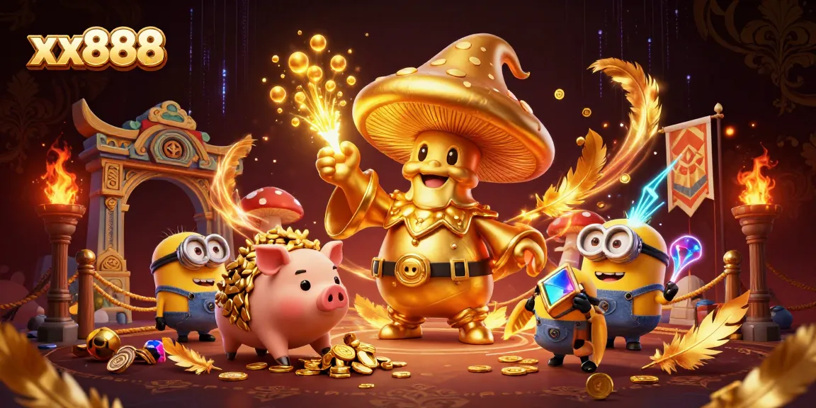 Engage with the thrilling charms of xx888 and golden treasures in a dynamic casino scene